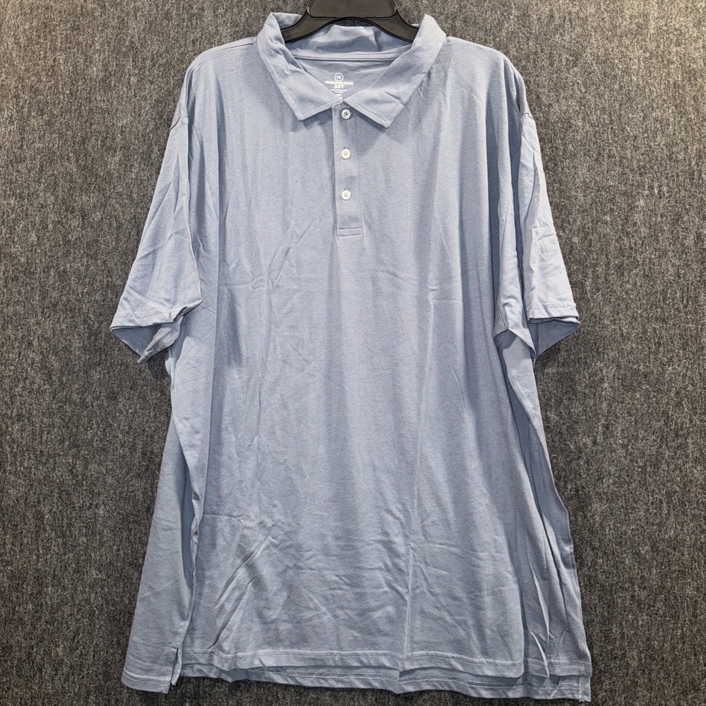 Real Essentials Men's Polo Shirt Size 3XT Blue Short Sleeve Golf Tennis